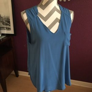 LUSH Top Blouse with pocket Blue size L